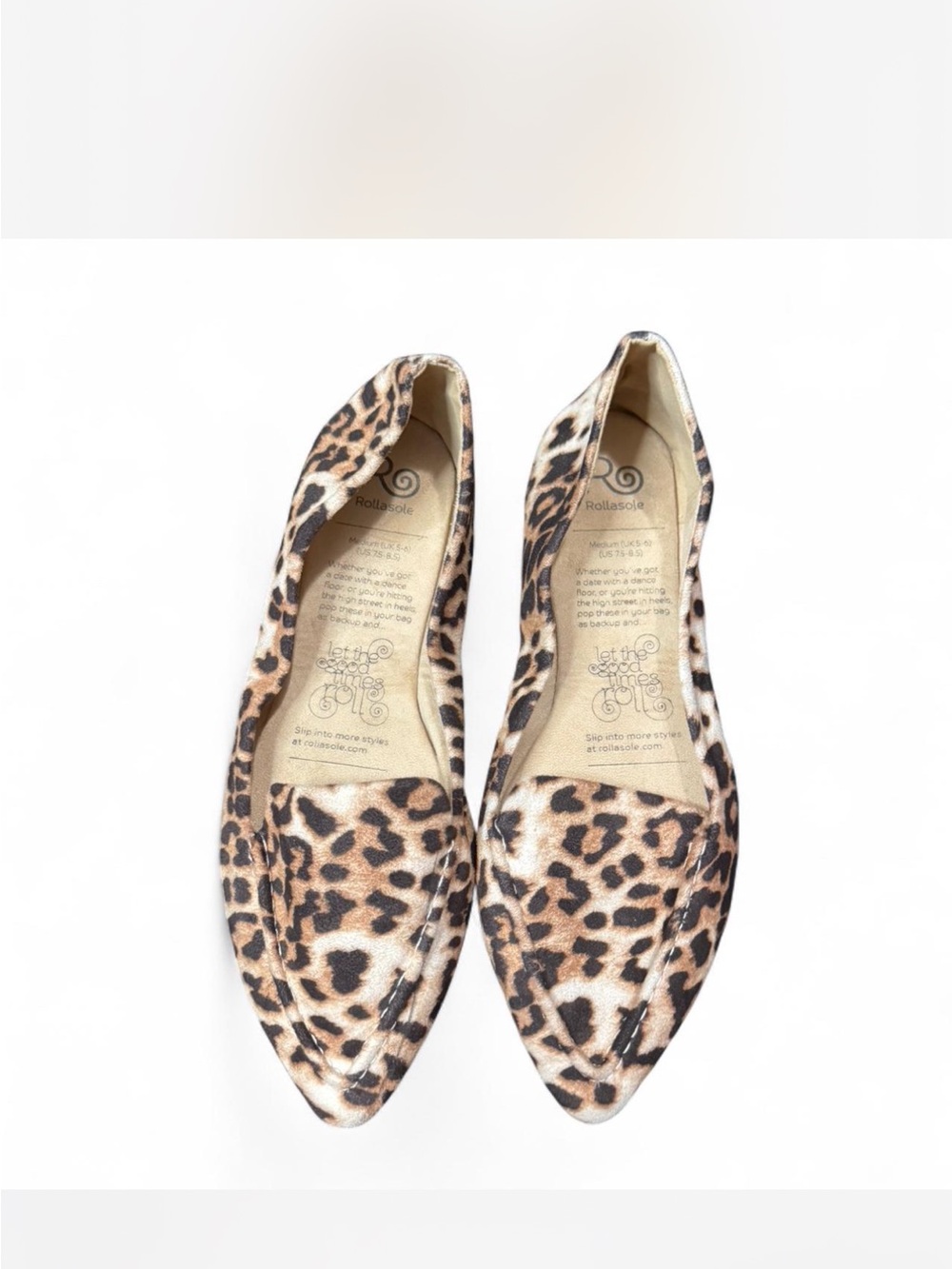 ROLLA'S Leopard Print Pointed-Toe Flats - Brown and Black